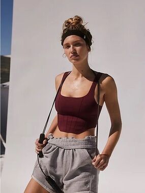 FP Movement Strong Core Corset Top in Oxblood Size M/L